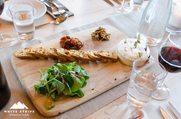 Ski chalet food and wine - cheese board